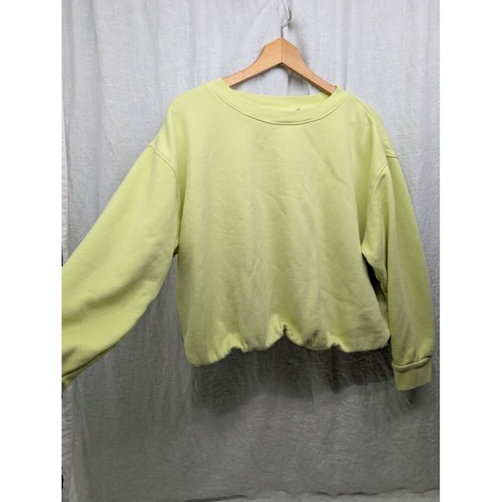 Universal Thread women's XL neon yellow cropped long sleeve sweatshirt E6 - Picture 4 of 8